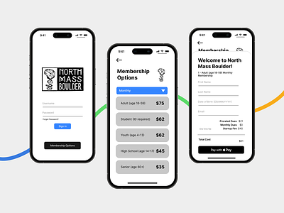 Sign Up Mockup - North Mass Boulder branding figma graphic design membership mobile onboarding sign in sign up ui ux design