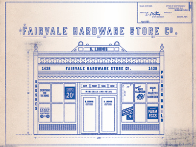 Hardware Store Blueprint Prop beth mathews blueprint branding custom signage film graphic design for film graphic prop design hand painted hand painted signs hardware hardware store illustration los angeles prop prop design retro retro sign sign design vintage design vintage sign