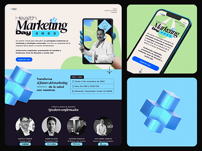 Health Marketing Day Landing animation branding color design graphic design health industry interaction design intuitive design landing logo medical mobile design pharma salud speakers ui user experience (ux) ux web