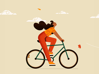 Keep movin' 2d animation animation bicycle biking character cycle design fall illustration leaves loop motion graphics thelittlelabs