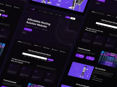 Web Hosting Services Landing Page clean design gradient homepage hosting hosting provider interface internet landing page pricing purple server uiux design web design web hosting website