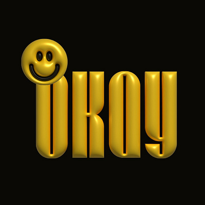 3D creative "Okay" 3d adobe illustrator creative design graphic design typeface vector