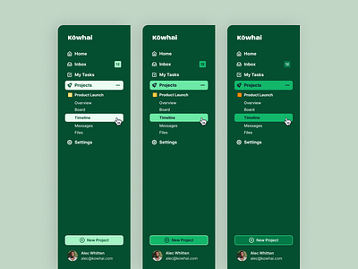 Side navigation bar with contrast options accessibility contrast green navigation ui