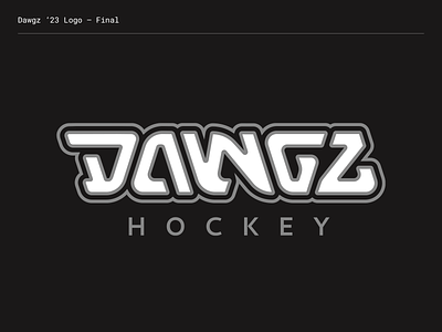 Dawgz Hockey – 2023 Rebrand brand branding hockey lettering logo rebrand team vector workdmark