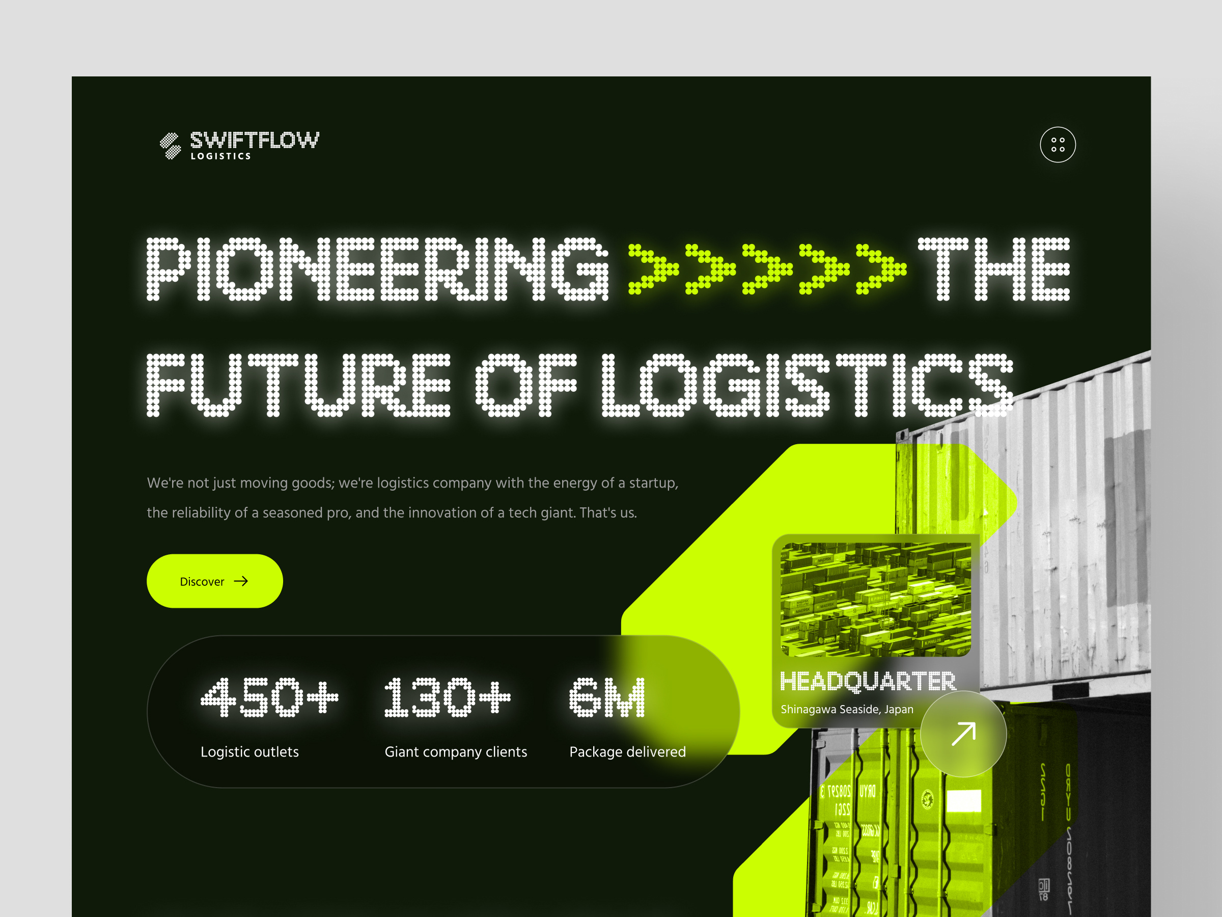 SwiftFlow - Logistics Service Landing Page cargo cargo shipping landing landing page landing page design logistics logistics service package package delivery shipping shipping service transportation ui ux web web design website website design