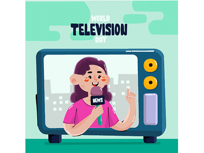 World TV Day Illustration celebration communication day digital greeting illustration information marketing media screen television vector
