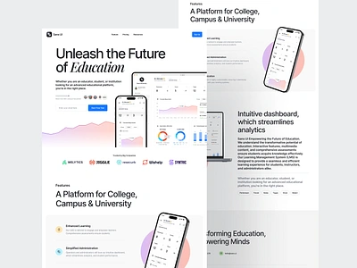 LMS Landing page - Sans UI agency app campus dashboard education landing learning lms management page platform responsive saas sans software system ui website