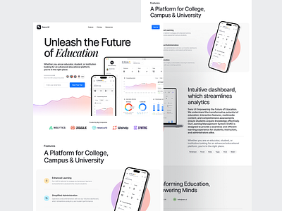 LMS Landing page - Sans UI agency app campus dashboard education landing learning lms management page platform responsive saas sans software system ui website