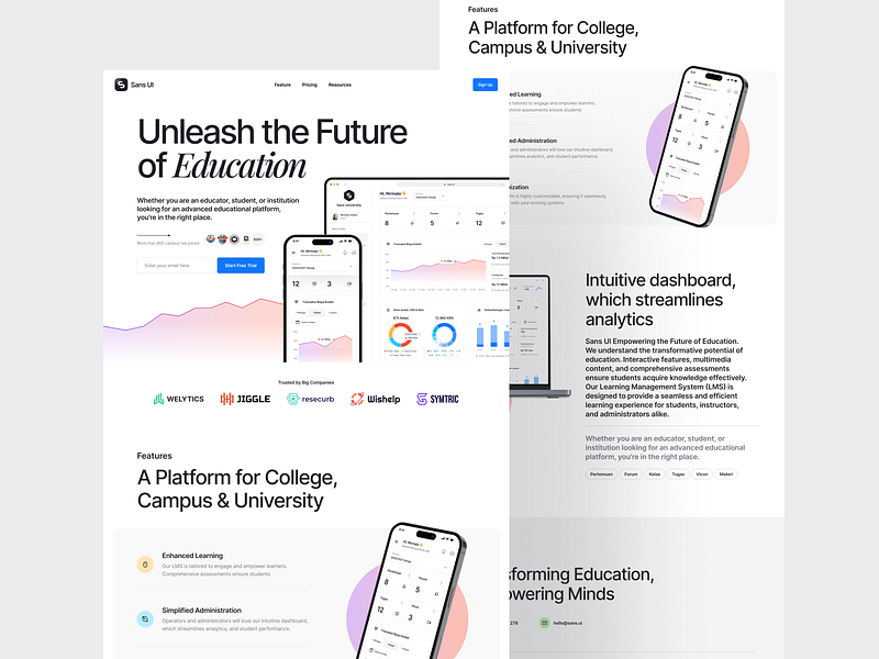 Exploration : ESTUDEE Student App Landing Page Dark Mode by Triyandi ...