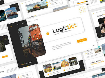 Logistict - Logistic & Transport PowerPoint Template agency animation business deliver delivery design graphic design logistical logistict package powerpoint presentation professional transport transportation typography ui