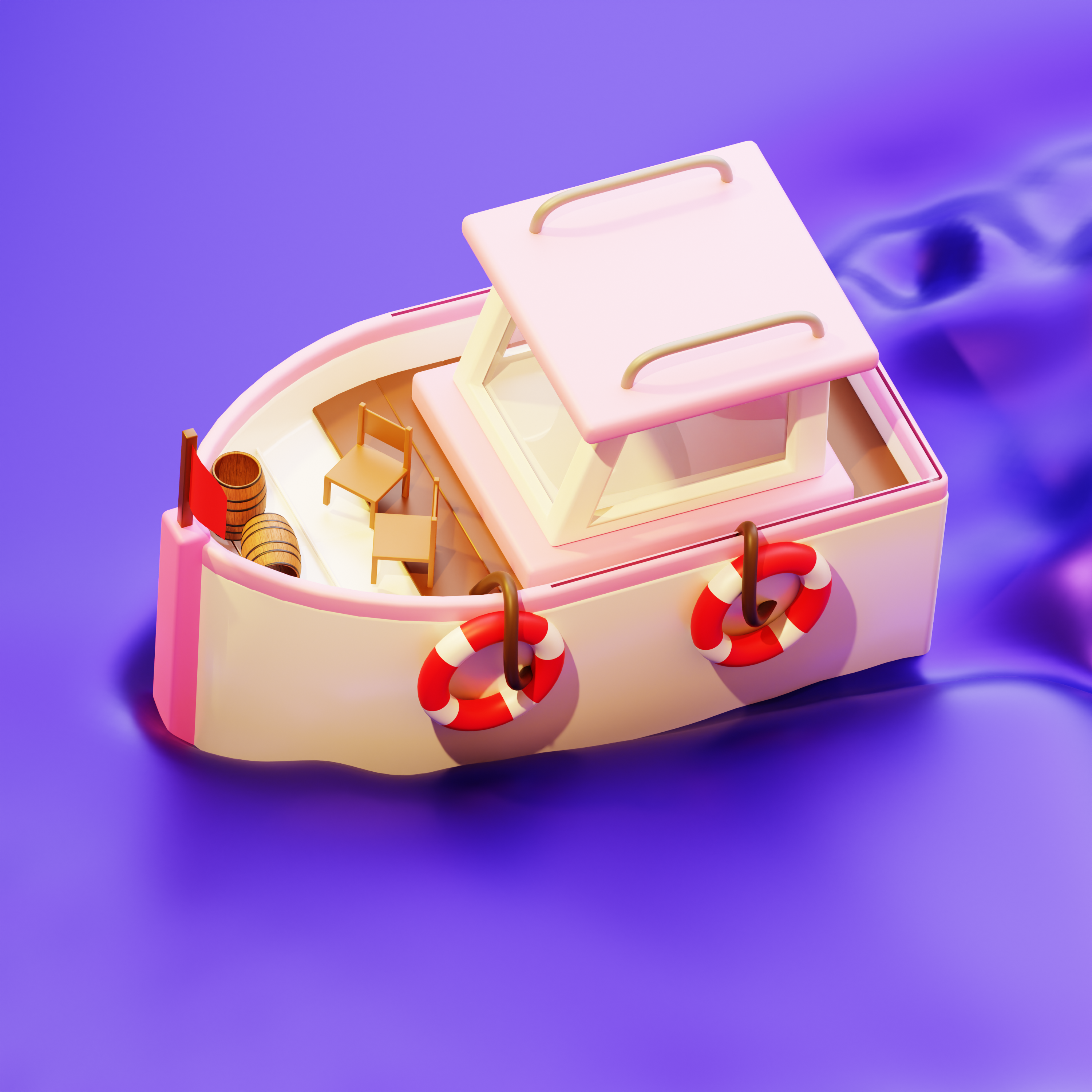 Small Boat - 3D Animation 3d 3danimation 3dart 3dboat 3ddesign 3dmodel 3drender 3drendering animation art boat boat3d model modeling3d pinkyboat render render3d renderanimation smallboat whiteboat