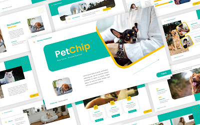 PetChip - Pet Care PowerPoint Template animal animation business care cat design dog domestic food graphic design pet powerpoint presentation puppy shop store typography ui unique zoo