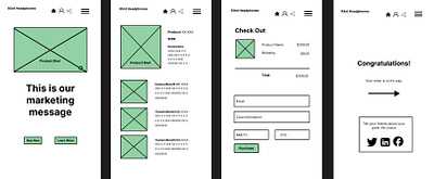 Shopping wireframe