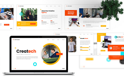 Createch - Creative Agency PowerPoint agency business clean club company corporate creative modern multipurpose portfolio powerpoint presentation