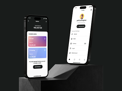 Monsey - Profile & Wallet app design flutter ios kit mobile monsey reactnative template ui