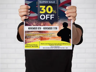 Flyer Design for NGO, Veterans Day Sale book cover design creative flyer design mockup creative logo design design flyer design template graphic design illustration logo design ngo flyer design template poster design print design sale flyer design ui