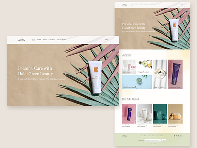 Aura - Halal Skincare branding halal home page landing page skin care ui ux