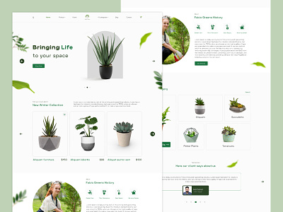 Plant selling ecommerce website landing page buy platns online ecommerce website factory website gardening landing page nft marketplace organic materials website plant care plant e commerce website plant shop plant web ui plant website planting portfolio website ui ux virtual reality webdesign website green nature