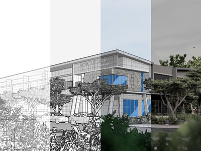 Wayang Kulit Gallery Facade Rendering 3d 3d modelling architecture design interior design