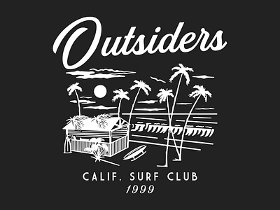 Outsiders appareldesign boat illustration logodesign signage surf tshirtdesign typeface vintagedesign water