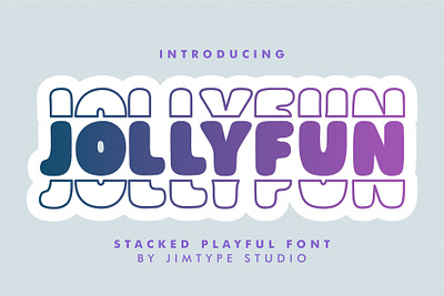 Jollyfun – Stacked Font – Display Font branding design font design fonthandwriting handlattering illustration letteringfont script lettering typography ui