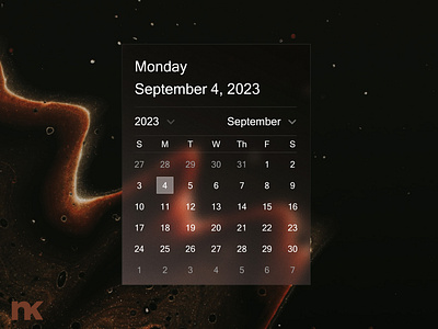 Calendar - Glassmorphism app challenge daily dailydesignchallenge dailyui design graphic design illustration ui