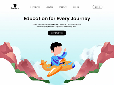 Child education landing page animation branding design home page illustration zart