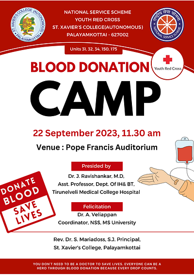 College - Blood Donation Camp Invitation & Banner advertisement banner banner design design graphic design invitation poster