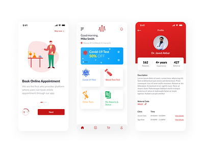Doctor Appointment and Lab Test App app design doctor lab mobile app ui ui ux user interface