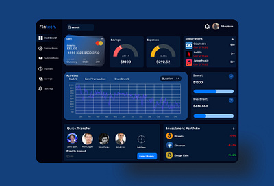 Fintech Dashboard app dashboard design fintech fintech dashboard ui user interface
