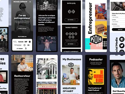 Website Mobile design - Wellness & Fitness Entrepreneur brand branding michael chernow mobile ui webflow website