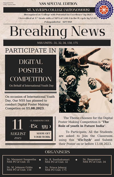 Creative Invitation for College Digital Poster Competition advertisement design graphic design illustration invitation invitation design poster