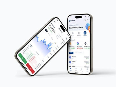 TradeX - Crypto Trading Platform apss blue coin crypto design exchange forex mobile apps modern simple trading ui ui mobile