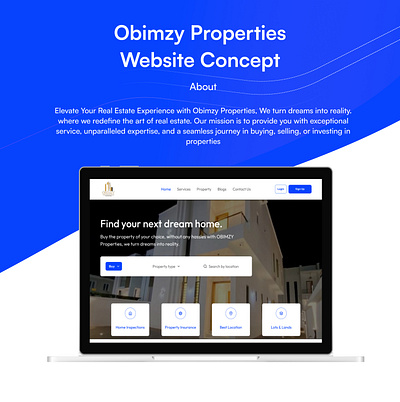 Real Estate Website Concept branding design landingpage real estate ui user interface website