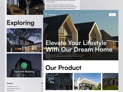 Hommies - Real Estate Landing Page design landingpage real estate ui ux website
