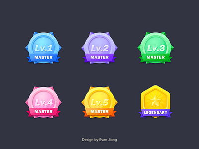 A Set of Rank Medals icon illustration medal photoshop ui