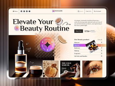 Oxyglow | Ecommerce Website Design for Luxury Beauty Products banding beauty product e commerce landing page minimal online store product website