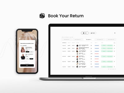 Book Your Return dashboard desktopview mobileview ui uiux ux