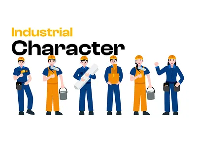 Industrial Character character creative display flat graphic design illustration industrial vector