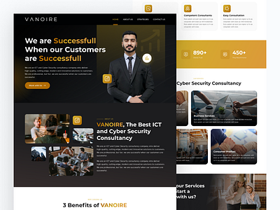 Cosultancy - Landing Page branding business company consultation cyber design gold ict landing page professional security ui uiux website