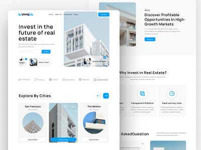 Investment- Real Estate Website clean design home page investment real estate landing page lending page design minimal design modern real estate real estate real estate landing page real estate website ui uiux uiux design website website design