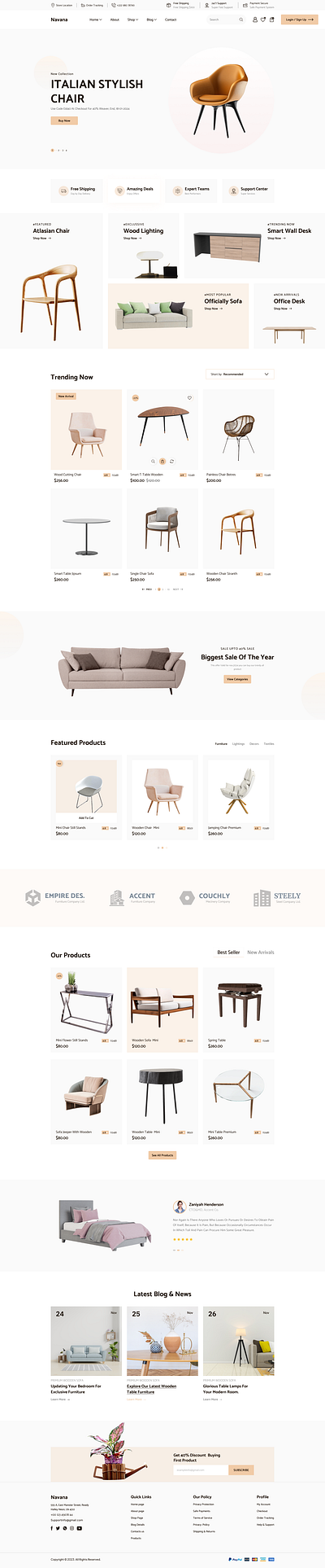 Navana Furniture Store E-Commerce Figma Template animation branding furniture minimal motion graphics store ui