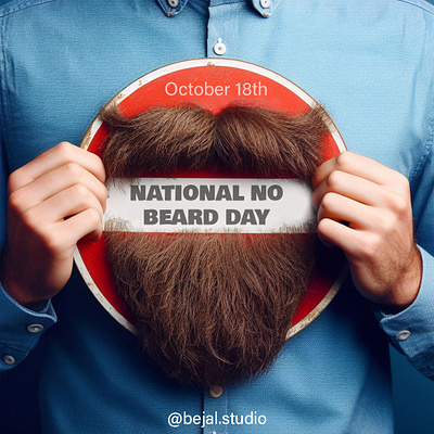 national no beard day banner creative graphic design national no beard day poster