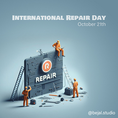 international repair day ads advertising banner creative designer graphic design international repair day poster