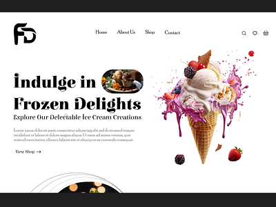 Frozen Delight - Ice cream store website branding ui ux website