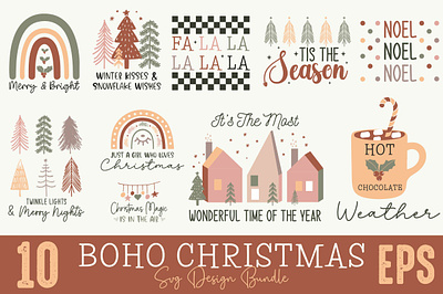 Boho Christmas SVG EPS Bundle 3d animation app branding design graphic design illustration logo ui vector