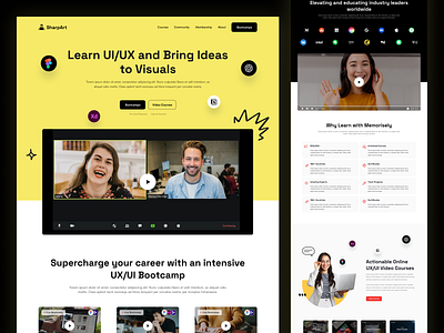 Sharp Art - UI/UX Designing Bootcamp Website leaning platform website modern website ui ui design ux website designs