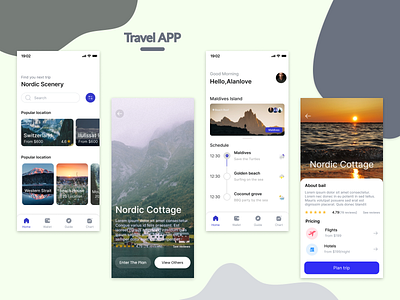 Travel App graphic design ui