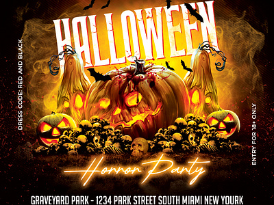 Halloween Flyer club club flyer dj flyer flyer template halloween halloween 2023 halloween decor halloween flyer halloween gift halloween horror night halloween party halloween week holiday instagram pumpkin season spooky night spooky october spooky season trick or treat usa holiday