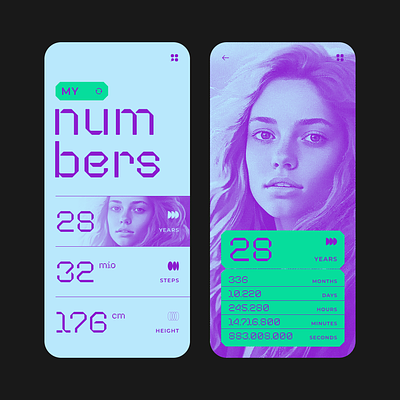 The numbers in your life since the day you were born. app desin branding concept design graphic design illustration logo mobile typography ui ux